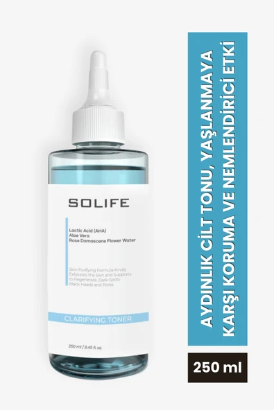 SOLIFE Clarifying Toner Aha Içeren Temizleyici Nemlendirici Tonik 250 ml ürün görseli 1