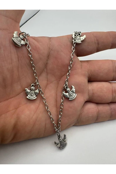 5’li Melek Motifli İşlemeli Kadın Kolye – 60 cm Zincirli, Zarif ve Anlamlı Tasarım ürün görseli 1