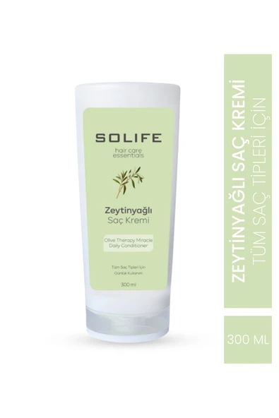 SOLIFE Hair Care Essentials Zeytinyağlı Saç Kremi 300 ml ürün görseli 1