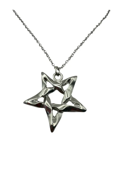 Pentagram Yıldız Figürlü Unisex Kolye – 60 cm Zincirli Gotik, Mistik ve Spiritüel Tasarım ürün görseli 1