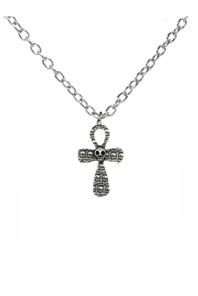 İşlemeli Ankh Sembolü Kolye – 60 cm Zincirli, Antik & Unisex Takı ürün görseli 1