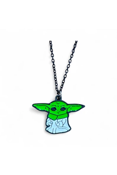 Star Wars Baby Yoda (Grogu) Figürlü Unisex Kolye – 60 cm Zincirli Şık Tasarım ürün görseli 1