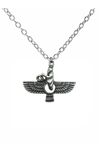 Antik Tasarımlı Faravahar Kolye – 60 cm Zincirli, Unisex Anlamlı Tasarım ürün görseli 1