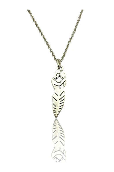Sarılan Sevgili Figürlü Kolye – Zamak Kaplama – Anlamlı Çift Tasarımı – 60 cm Zincirli ürün görseli 1