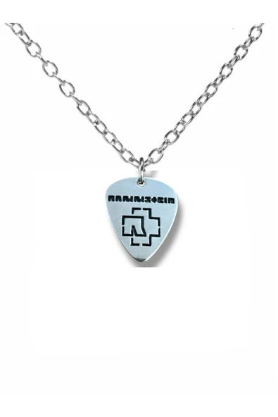 Rammstein Endüstriyel Metal Grubu Pena Şeklinde Çift Taraflı Rock İşaretli Unisex Metal Kolye ürün görseli 1
