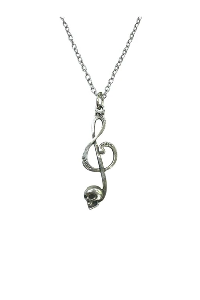 Sol Anahtarı Temalı Müzik Kolyesi – Unisex - Metal Zincir 60 cm ürün görseli 1