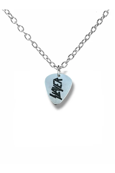 Slayer Thrash Metal Grubu Pena Şeklinde Çift Taraflı Rock İşaretli Unisex Metal Kolye ürün görseli 1