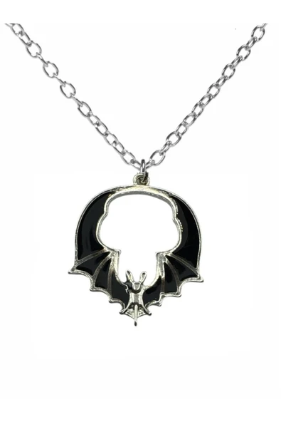 Gothic Sharp Bat Figürlü Siyah Zincirli Unisex Kolye – Karanlık Gücün ve Özgürlüğün Sembolü ürün görseli 1
