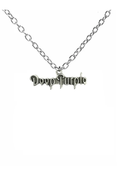Deep Purple Logolu Metal Kolye – 60 cm Zincir | Gümüş Renk Unisex Rock Müzik Aksesuarı ürün görseli 1