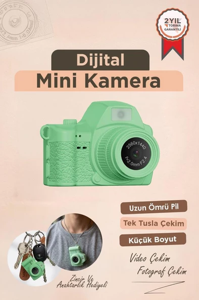 Dijital Fotoğraf Makineleri Video Mini Kamera 2K Video 128GB Destekli CMR42 Yeşil ürün görseli 1
