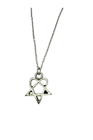 Heartagram Logolu Kolye – Unisex - Gotik Rock Aksesuar 60 cm Zincir ürün görseli 1