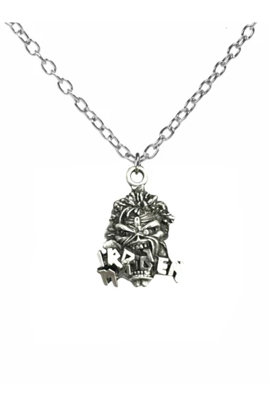 Iron Maiden Rock Metal Grup Zincir Kolye – 60 cm | Unisex Heavy Metal Aksesuar ürün görseli 1