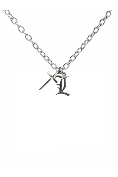 Death Note L Figürlü & Haç Sembollü Unisex Kolye – Gizemli ve Anlamlı Tasarım ürün görseli 1