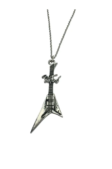 Pink Floyd Elektro Gitar Figürlü Rock Müzik Kolyesi – Unisex Zincir 60 cm ürün görseli 1