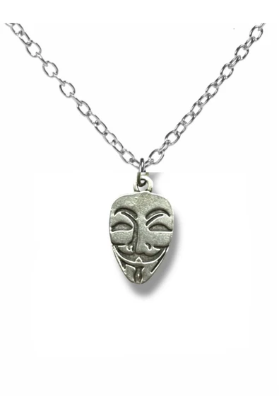 V for Vendetta Maskesi Figürlü Unisex Kolye – Özgürlüğün ve Direnişin Sembolü ürün görseli 1