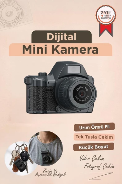 Dijital Fotoğraf Makineleri Video Mini Kamera 2K Video 128GB Destekli CMR42 Siyah ürün görseli 1