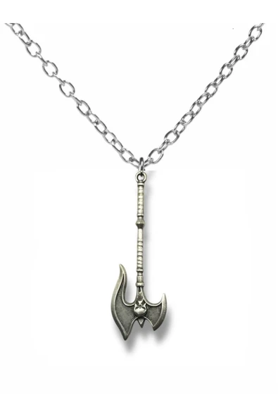 Viking Savaş Balta Figürlü Kolye – 60 cm Zincirli Zamak Kaplama Unisex Gotik Aksesuar ürün görseli 1