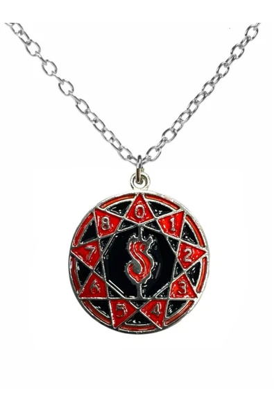 Slipknot Kırmızı Metal Logo Kolye – 60 cm Uzun Alaşımlı Zincirli Rock Takı ürün görseli 1