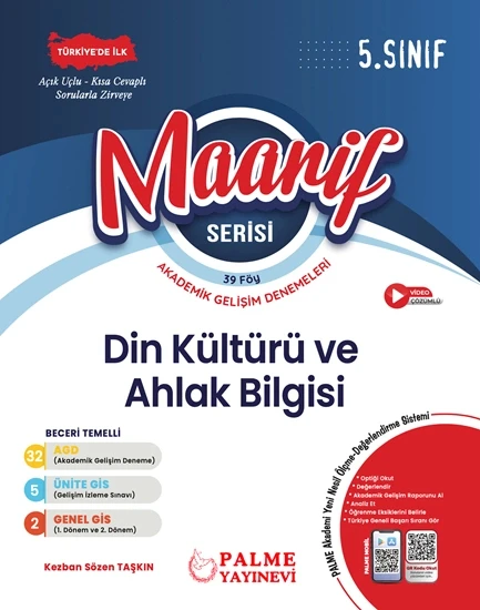 Palme 5.Sınıf Maarif Serisi Din Kültürü Haftalık Deneme (39 Föy) ürün görseli 1