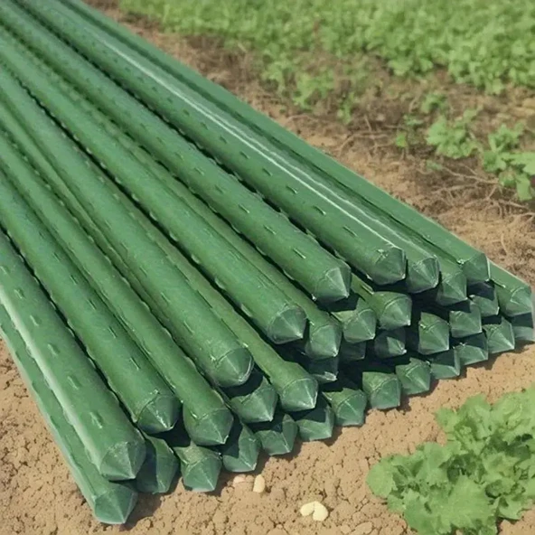 Bahçe Iç Dış Mekan 8mm 90cm(1ADET) Bitki Destek Çubuğu Metal Üzeri Pvc Kaplı ürün görseli 1