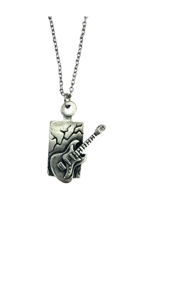 Hard Rock Elektro Gitar Kolye – 60 cm Zincir - Unisex Müzik Aksesuarı ürün görseli 1