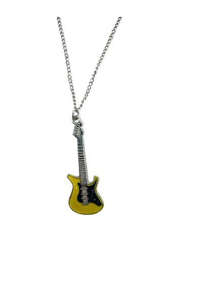Elektro Gitar Kolye – Yağ Yeşili – 60 cm Zincir –Müzik Aksesuarı ürün görseli 1