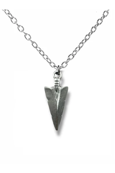 Triangle Ok Ucu Figürlü Metal Kolye 60 cm Zincir – Modern ve Şık Geometrik Tasarım ürün görseli 1