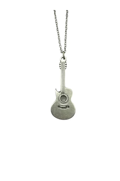 Gitar Figürlü Unisex Kolye – Müzik Tutkunlarına Özel Zarif ve Anlamlı Aksesuar, 60 cm Zincirli ürün görseli 1