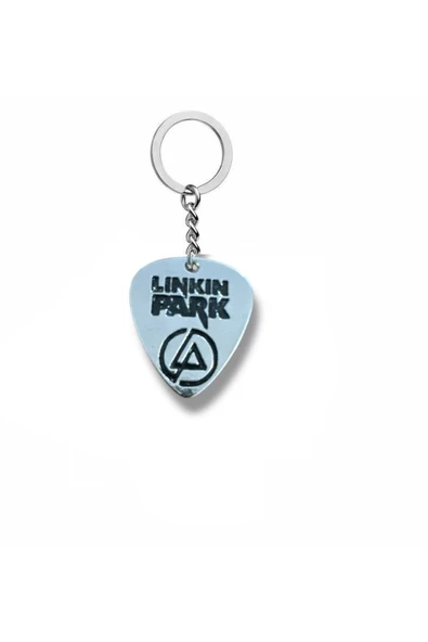 Linkin Park Rock Grubu Pena Şeklinde Çift Taraflı Rock İşaretli Metal Zincirli Unisex Kolye ürün görseli 1