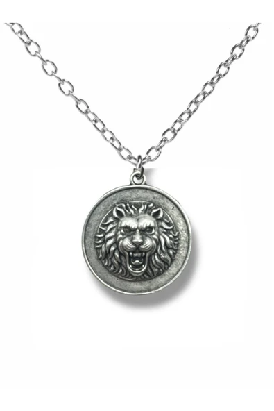 Lion’s Majesty – Aslan Madalyon Figürlü Unisex Kolye (60 cm Zincirli) ürün görseli 1