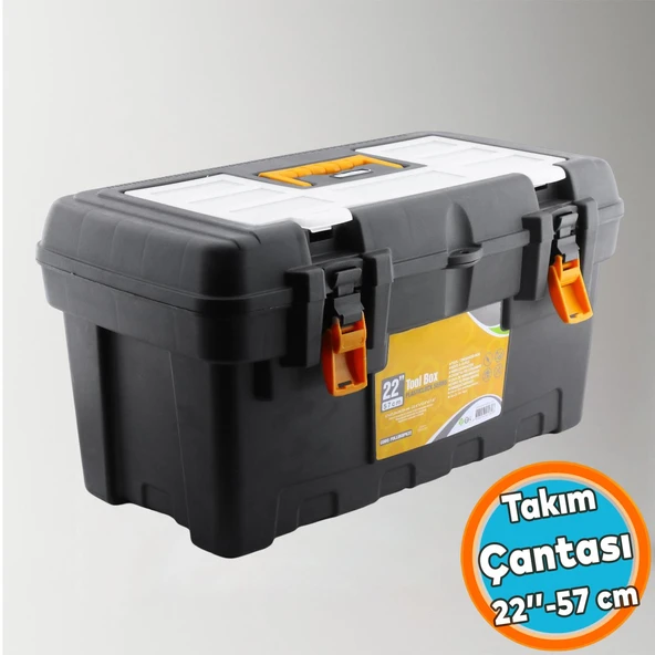 Takım Çantası Plastik Açma Kapatmalı 22'' Inç Organizer Bölmeli Taşınabilir Kulplu Alet Çanta 57 Cm ürün görseli 1
