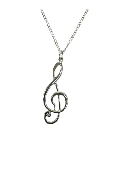Sol Anahtarı Figürlü Metal Kolye – Unisex - Müzik Aksesuarı 60 cm Zincir ürün görseli 1