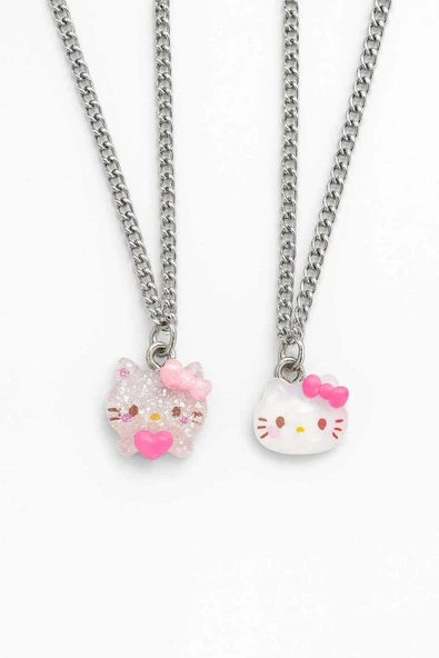 Hello Kitty İkili Çocuk Kolyesi En İyi Arkadaşlar Çift Kolye Seti Kız Çocuk Takı Aksesuarı ürün görseli 1