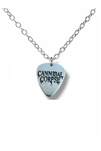 Cannibal Corpse Death Metal Grubu Pena Şeklinde Çift Taraflı Rock İşaretli Unisex Metal Kolye ürün görseli 1
