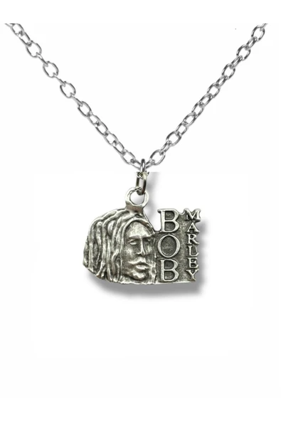 Bob Marley Figürlü Unisex Kolye – Reggae Ruhunu Taşıyan 60 cm Zincirli ürün görseli 1
