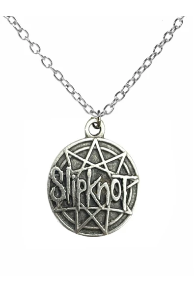 Slipknot Yuvarlak Metal Kolye – 60 cm Zincirli Rock & Metal Takı ürün görseli 1