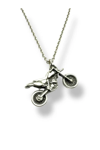 Vintage Motosiklet Figürlü Kolye – Motor Tutkusunu Taşıyan Unisex Zincir Aksesuar ürün görseli 1