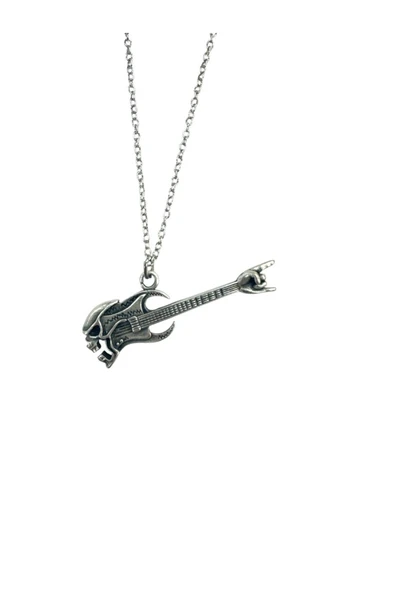Bass Gitar Müzik Aleti Kolye – Metal Zamak Kaplama, 60 cm Zincir ürün görseli 1