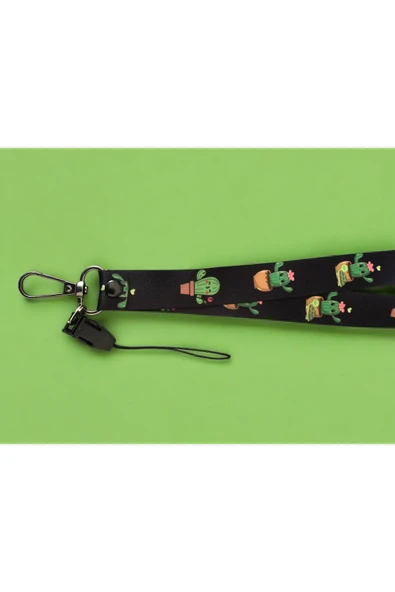Staffy Neşeli kaktüs temalı yaka ipi - Resim 2