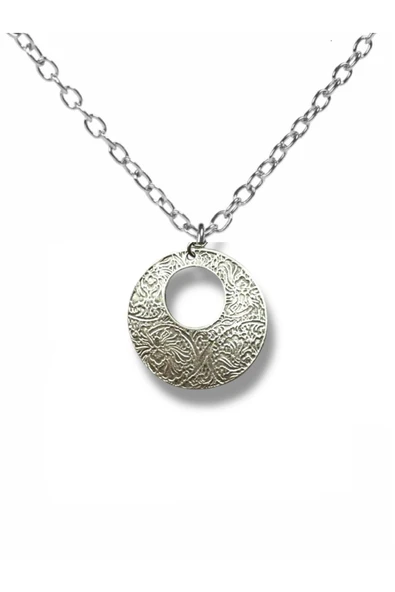 Circle Charm – Yuvarlak Motifli Unisex Kolye (60 cm Zincirli) ürün görseli 1