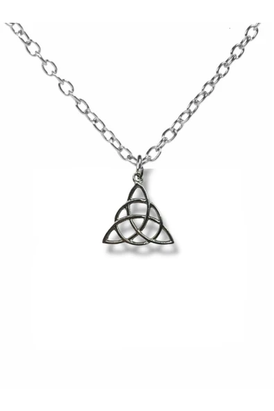 Triquetra Geometrik Sembol Kolye – 60 cm Zincirli Zamak Kaplama Unisex Kolye ürün görseli 1