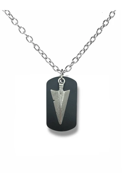 Spearhead Valor – Mızrak Ucu Figürlü Unisex Künye Kolye (60 cm Zincirli) ürün görseli 1