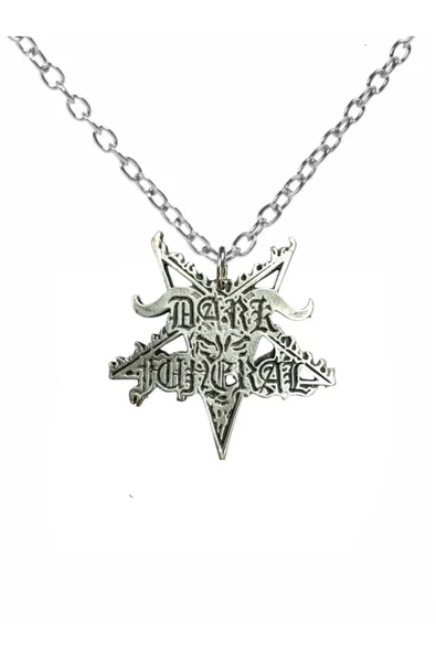 Dark Funeral Logo Figürlü Metal Kolye – 60 cm Zincirli Black Metal Unisex Takı ürün görseli 1