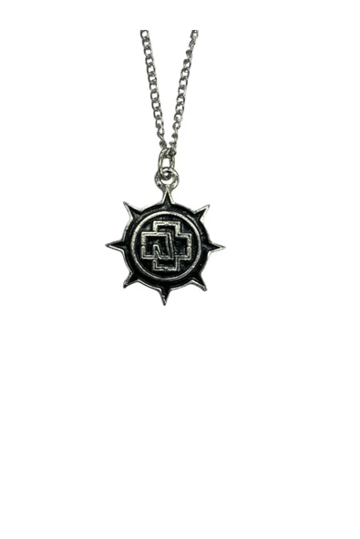 Rammstein Rock Grubu Yuvarlak Logolu Kolye – Unisex - 60 cm ürün görseli 1