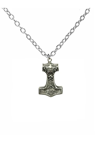 İskandinav Thor Figürlü Unisex Kolye – 60 cm Zincirli, Güç ve Mitoloji Temalı Viking Tasarım ürün görseli 1