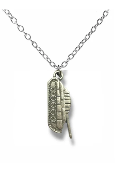 Askeri Tank Figürlü Metal Kolye – Gümüş Renk Unisex Aksesuar ürün görseli 1