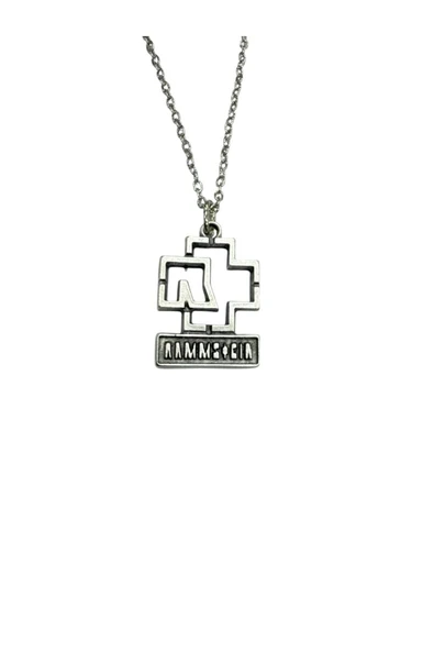 Rammstein Logo Tasarımlı Metal Kolye – Unisex - 60 cm ürün görseli 1