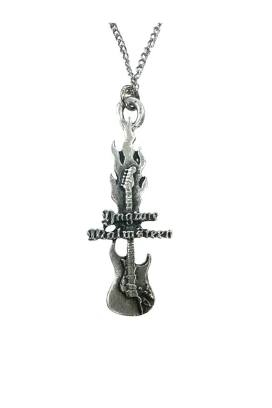 Yngwie J. Malmsteen Alevli Elektro Gitar Kolye – Unisex - 60 cm Zincir ürün görseli 1