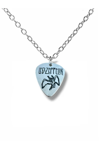Led Zeppelin Efsanevi Rock Grubu Pena Şeklinde Çift Taraflı Rock İşaretli Unisex Metal Kolye ürün görseli 1