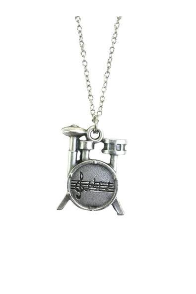 Drummer’s Beat – Unisex Notalı Bateri Figürlü Kolye - 60 cm ürün görseli 1